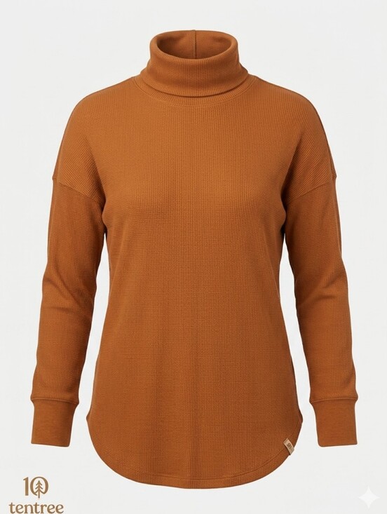 tentree Tops - tentree Thaw Waffle Turtleneck Top Organic Cotton Tencel Layering Hiking Medium